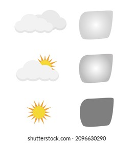 Illustration vector design of photochromic lens comparison.