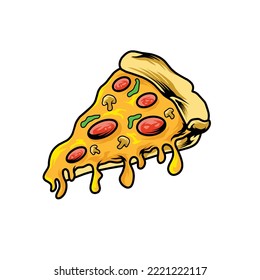 illustration vector design of pizza, can be used as a poster,t-shirt design,etc