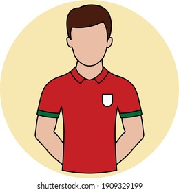 Illustration vector design of Portugal National Football Team Jersey icon flat style. These icons are the perfect solution for online and printable projects