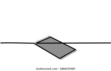 Ilustración de diseño vectorial de alfombra de oración. Diseño continuo del arte de la línea de la alfombra para rezar. Aislado de fondo blanco. 