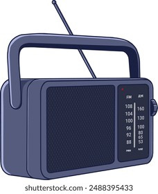 Illustration of a vector design for radio electronic devices with an old theme with an attractive design, suitable for your design needs with a radio theme or something similar