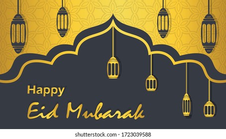 Illustration Vector Design Of Ramadan Kareem Template, Happy Eid Mubarak Template and Poster