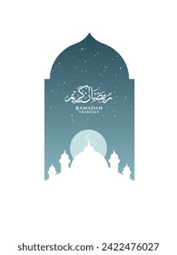 illustration vector design of Ramadan Kareem, flat design concept, posters, and banners
