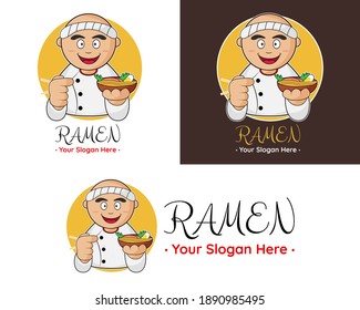 Ilustración diseño vectorial de la plantilla de logotipo de ramen para su empresa o empresa