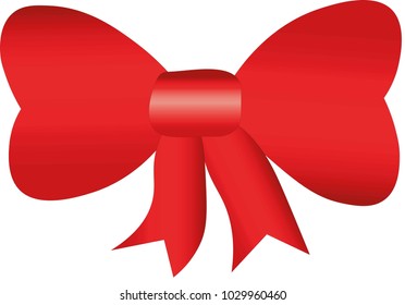 An illustration and vector design of a red bow, it is so nice and beautiful. The red bow or ribbon are goof for decoration on many stuffs. 