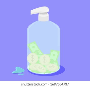 Illustration vector design of selling hand sanitizer which can be making money