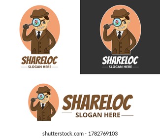 Illustration vector design of share location logo with detective concept