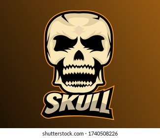 Illustration vector design of Skull eSport logo template