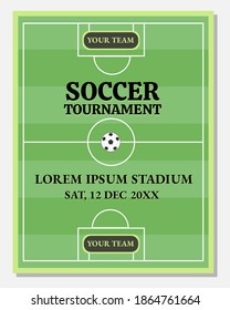 Illustration vector design of soccer tournament poster or flyer template for competition, tournament, etc.