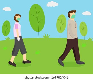 Illustration vector design of social distance