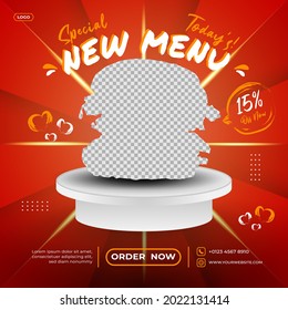 illustration vector design social media post themed food