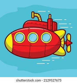 illustration vector design of submarine. good for kids education, apparel design for kids, etc