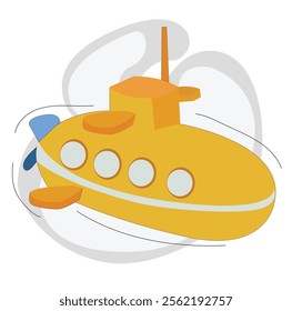 illustration vector design of submarine. good for kids education,