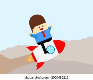 Illustration vector design of the Successful flying to space