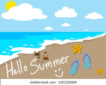 illustration vector design summer beach 
