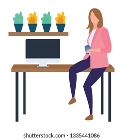 Illustration vector design of tea break.