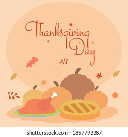Illustration vector design of thanksgiving background template