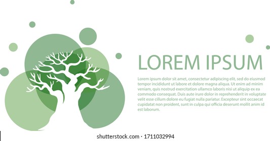 Illustration Vector Design Of Tree Template Poster. For Poster And Magazine