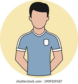 Illustration vector design of Uruguay National Football Team Jersey icon flat style. These icons are the perfect solution for online and printable projects