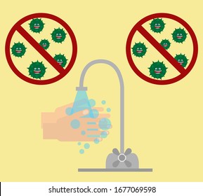 Illustration vector design of washing his or her hand.