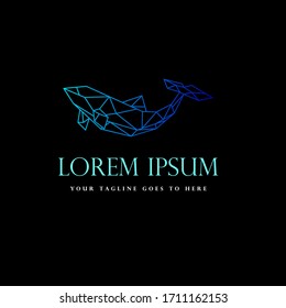 Illustration Vector Design Of Whale Logo Template. Luxury Suitable For Marine Companies