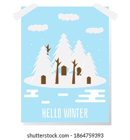 Illustration vector design of winter poster template for decoration of home, store, shop, cafe or it can be used for greeting