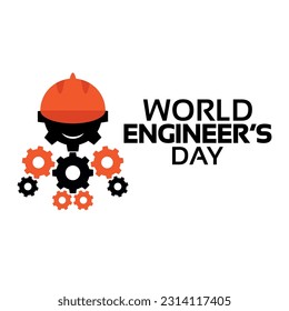 Illustration Vector Design Of World Engineer's day with white Background.