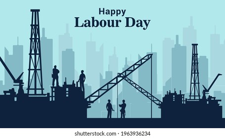 Illustration Vector Design Of World Labour day 1 May with Grunge Background. 