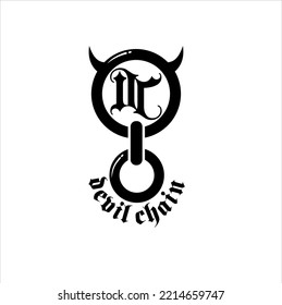 illustration vector of devil chain logo