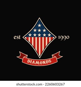 illustration vector of diamond card in american style perfect for print,symbol,etc
