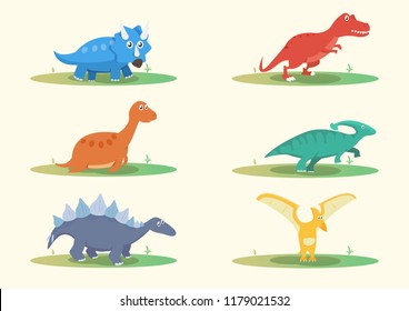 Illustration vector of Dinosaurs cartoon characters