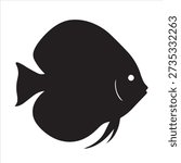 Illustration vector of a discus fish silhouette