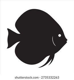 Illustration vector of a discus fish silhouette