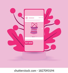 Illustrationsvektor für das Display Smartphone-Online-Geschäft