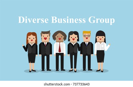 illustration vector diverse teamwork on business as concept.