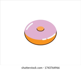 ilustración vector de donuts. Donde estos donuts tienen colores atractivos y este vector de donuts es una educación para los niños