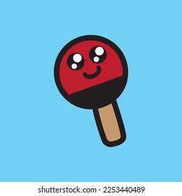 illustration vector doodle graphic of table tennis racket.