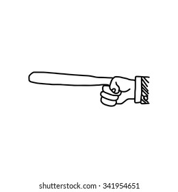 illustration vector doodle hand drawn of sketch pointing hand with long finger