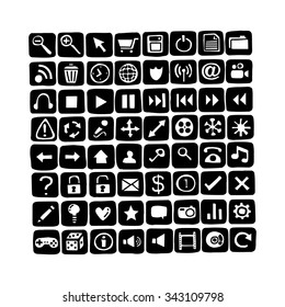 illustration vector doodle hand drawn of black and white computer icon set