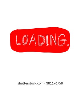 illustration vector doodle hand drawn of sketch red LOADIND isolated on white background