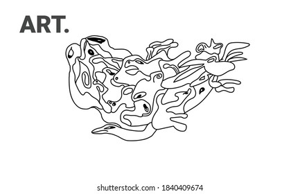 illustration vector of doodle sketch Abstract Background with Dummy drwaing book for kids, coloring book, and print material.