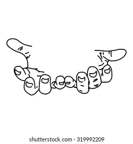 illustration vector doodles hand drawn human hand with space that you can put anything on
