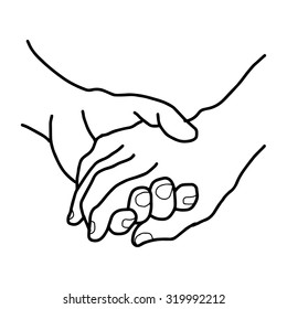 Holding Hands Outline Images Stock Photos Vectors Shutterstock