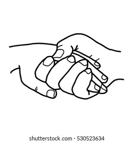 illustration vector doodles hand drawn holding hands