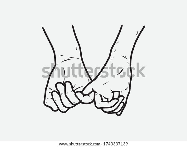 Illustration Vector Doodles Lovers Holding Hands Stock Vector Royalty Free 1743337139 6995