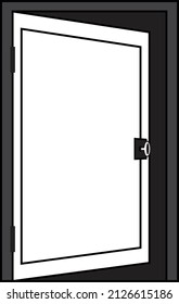 vector de ilustración de una puerta de color blanco abierto