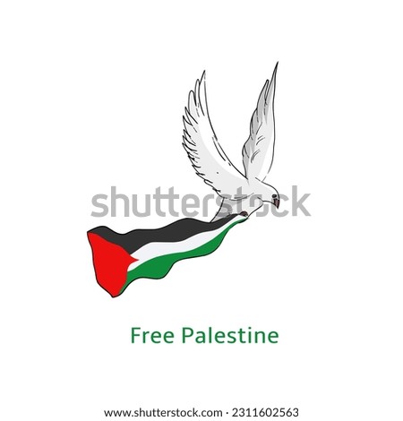 illustration vector of dove bring palestine flag, peace symbol, perfect for print,etc
