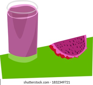 Illustration vector dragon fruit juice