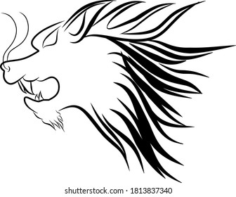 Illustration vector dragon head isolated