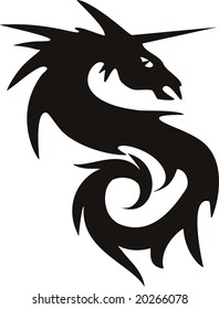 illustration of a vector dragon tattoo